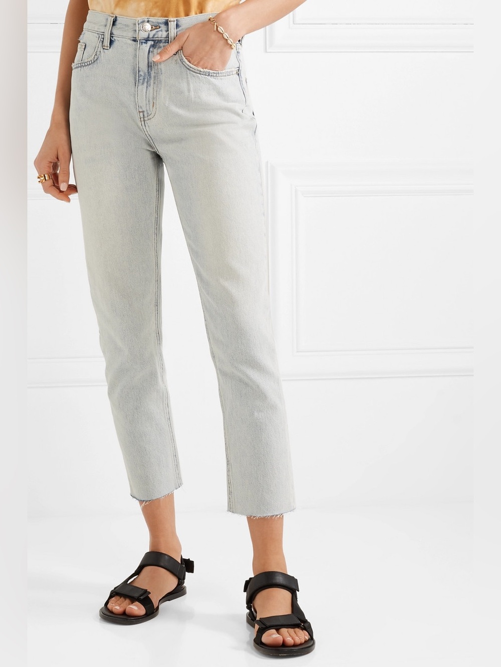 Current/Elliott The Vintage Cropped Slim Jeans in Denim Claro Size 28